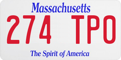MA license plate 274TP0