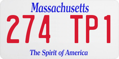 MA license plate 274TP1