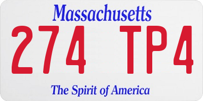 MA license plate 274TP4