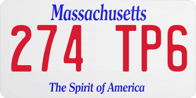MA license plate 274TP6