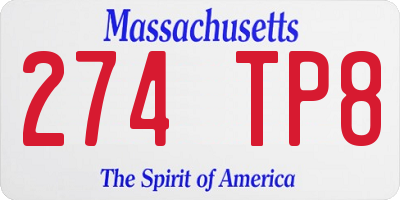 MA license plate 274TP8