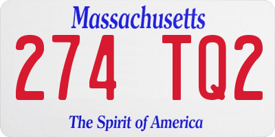 MA license plate 274TQ2