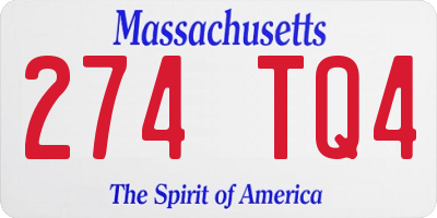 MA license plate 274TQ4