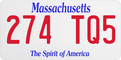 MA license plate 274TQ5