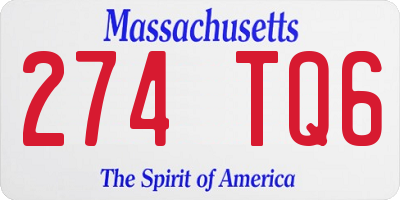MA license plate 274TQ6