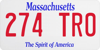 MA license plate 274TR0