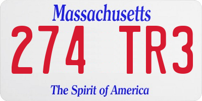 MA license plate 274TR3