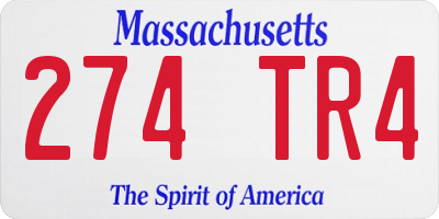 MA license plate 274TR4