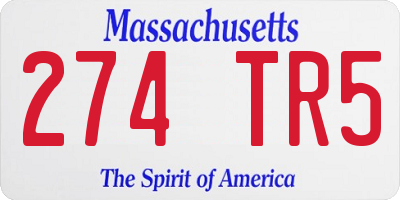 MA license plate 274TR5