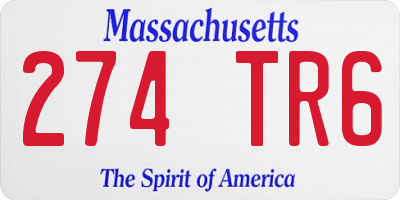 MA license plate 274TR6