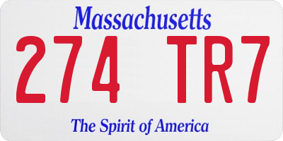 MA license plate 274TR7