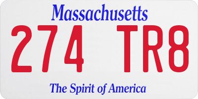 MA license plate 274TR8