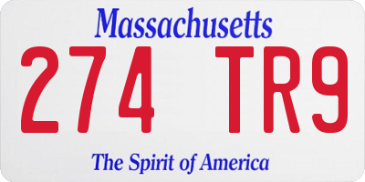 MA license plate 274TR9