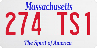 MA license plate 274TS1