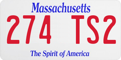 MA license plate 274TS2