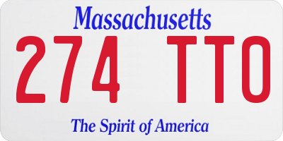MA license plate 274TT0