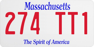 MA license plate 274TT1