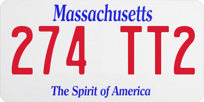 MA license plate 274TT2
