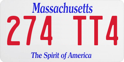 MA license plate 274TT4