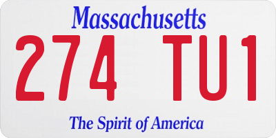 MA license plate 274TU1