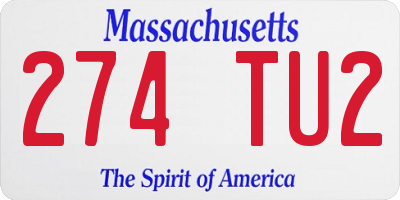 MA license plate 274TU2