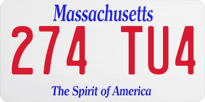 MA license plate 274TU4