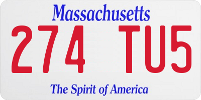 MA license plate 274TU5