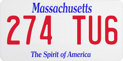 MA license plate 274TU6