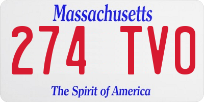 MA license plate 274TV0