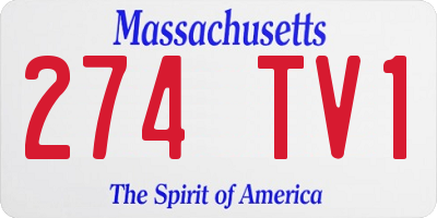 MA license plate 274TV1