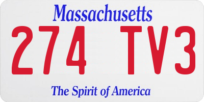 MA license plate 274TV3