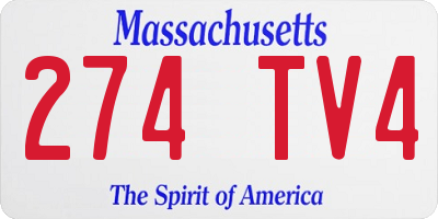 MA license plate 274TV4
