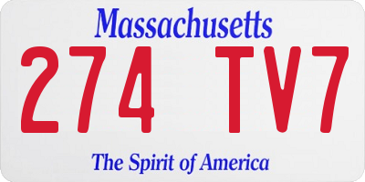 MA license plate 274TV7