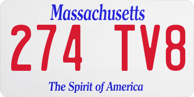 MA license plate 274TV8