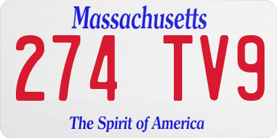 MA license plate 274TV9