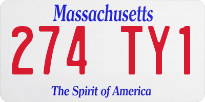 MA license plate 274TY1