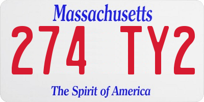 MA license plate 274TY2