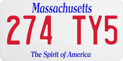 MA license plate 274TY5