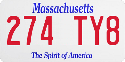 MA license plate 274TY8