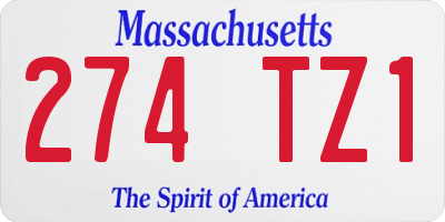 MA license plate 274TZ1