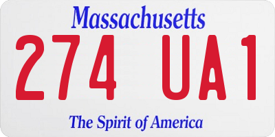MA license plate 274UA1