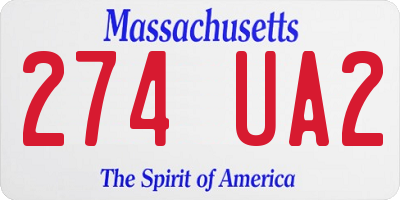 MA license plate 274UA2