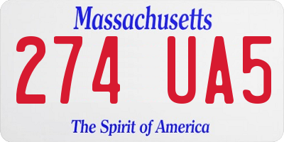 MA license plate 274UA5