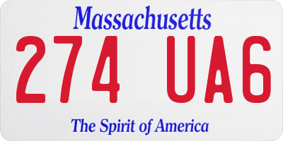 MA license plate 274UA6