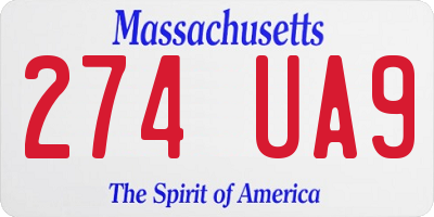 MA license plate 274UA9