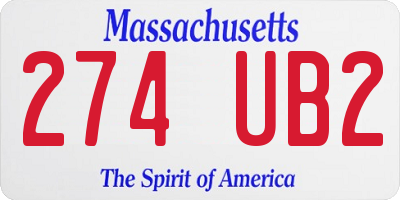 MA license plate 274UB2
