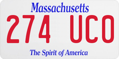 MA license plate 274UC0
