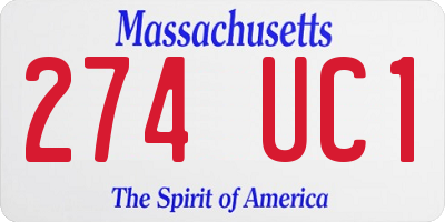 MA license plate 274UC1