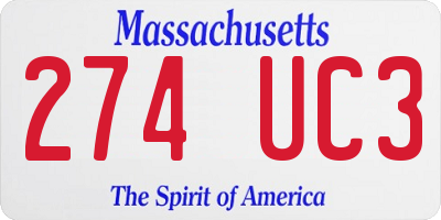 MA license plate 274UC3