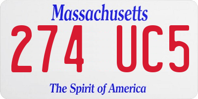 MA license plate 274UC5